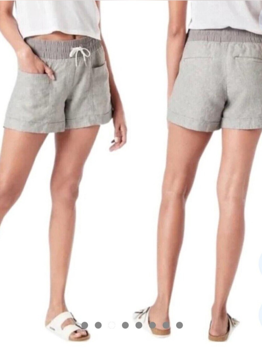 ATHLETA CABO LINEN 4" SHORT. SIZE 4. GREY . ATHLEITHURE. BEACHWEAR